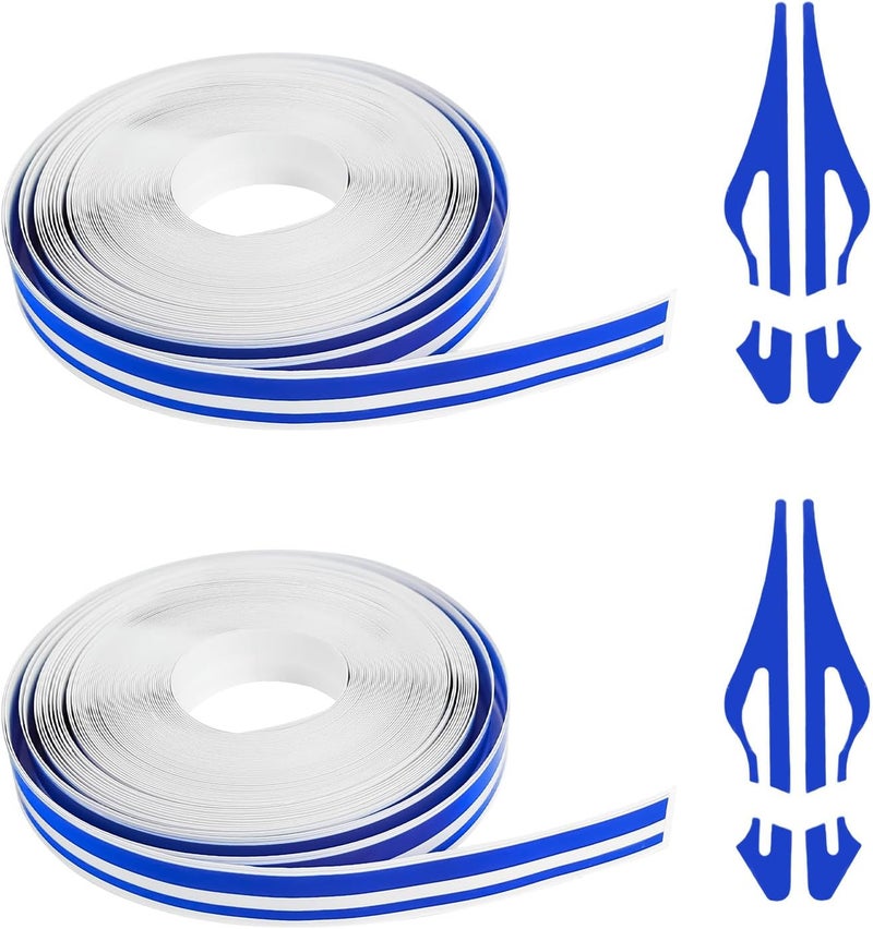 ongfuwu 2 Rolls×32Ft Car Pinstriping Tape, Vinyl Automotive Pinstriping Tape Stripe Decal, DIY Car Body Side Stripes Trim Sticker, Universal for Motorcycle Door Home Musical Instrument(Blue) - Image 1